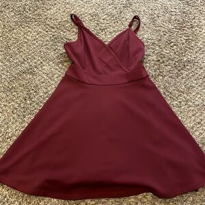 Burgundy dress made by justify, size small